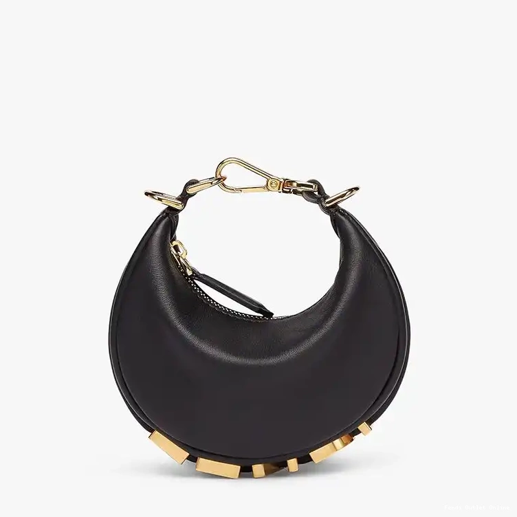 Affordable Calf Bag Fendigraphy Nano In Fendi Leather Hobo Black 0521